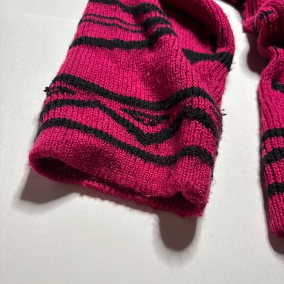 Vintage Retro Vibrant Pink Geometric Turtleneck Sweater 80's 90's - Picture 8 of 9